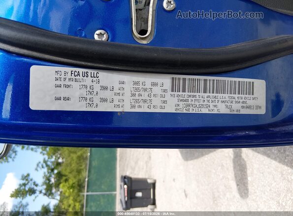 1C6RR7KGXJS291524 2018 RAM 1500 Blue Engine compartment view