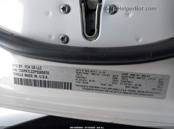 1C6RR7LG2PS565970 2023 RAM 1500 CLASSIC White Вид підкапотного простору