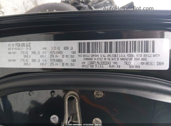 1C6RR7LM0JS353243 2018 RAM 1500 Black Engine compartment view