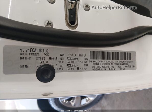1C6RR7LM6GS392847 2016 RAM 1500 White Engine compartment view