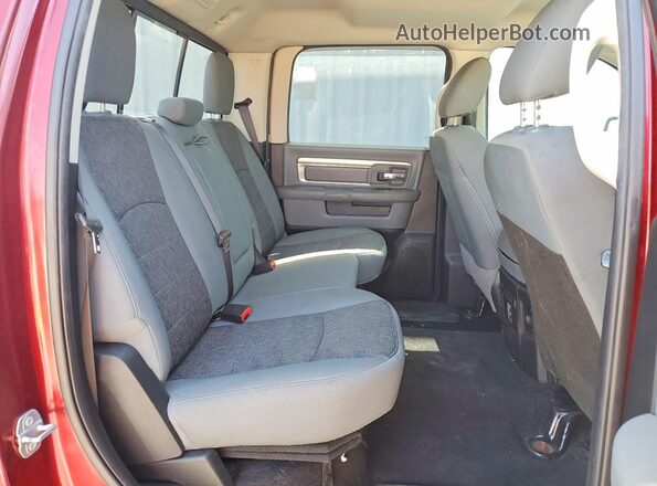 1C6RR7LT7JS344028 2018 RAM 1500 Maroon Rear seats view