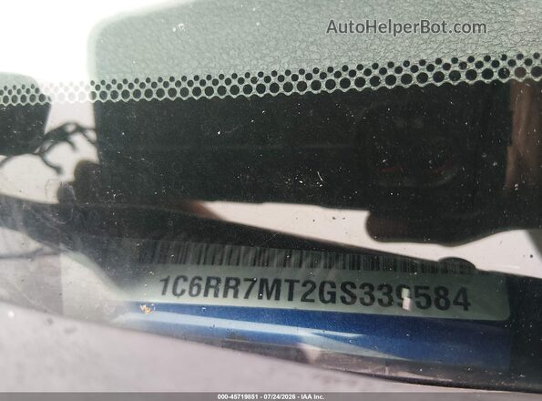 1C6RR7MT2GS339584 2016 RAM 1500 Blue VIN կոդի պիտակի տեսք