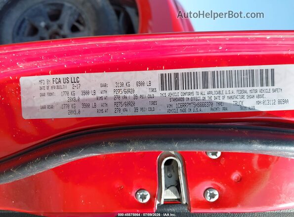 1C6RR7MT5HS666370 2017 RAM 1500 Red Widok komory silnika