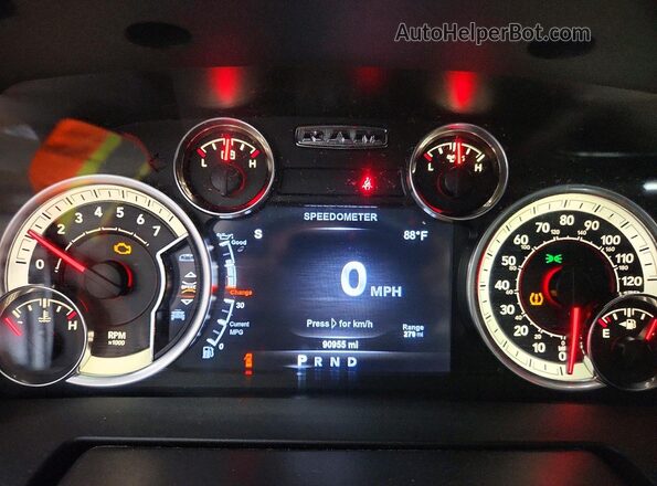 1C6RR7NT5HS783722 2017 RAM 1500 Charcoal ხელსაწყოთა პანელის ხედი