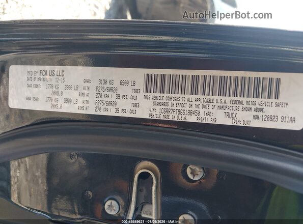 1C6RR7PT9GS188450 2016 RAM 1500 Black Vista del compartimento del motor