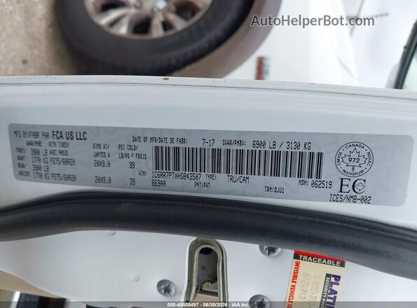 1C6RR7PTXHS843507 2017 RAM 1500 White Engine compartment view