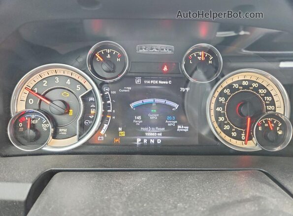 1C6RR7TM1GS145347 2016 RAM 1500 Gray Вид щитка приладів