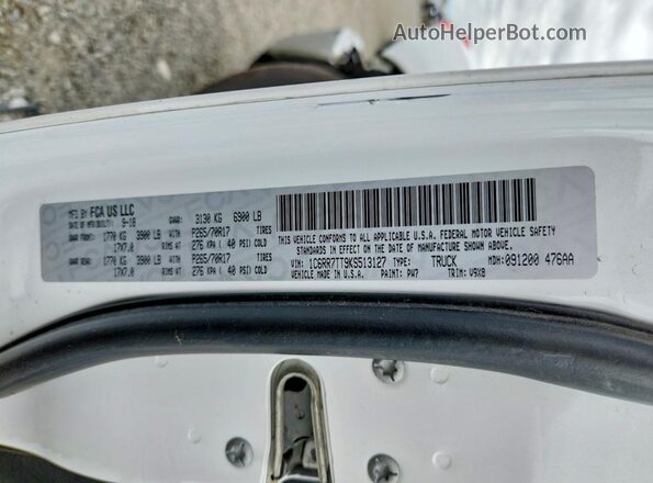 1C6RR7TT9KS513127 2019 RAM 1500 White Engine compartment view