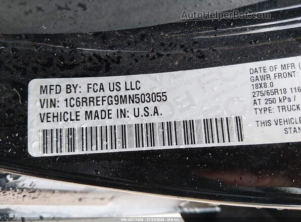 1C6RREFG9MN503055 2021 RAM 1500 Black Engine compartment view