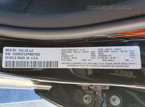 1C6RREFGXPN607932 2023 RAM 1500 Black Вид підкапотного простору