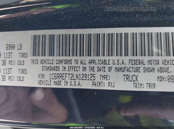 1C6RREFT2LN129125 2020 RAM 1500 Black Շարժիչի բաժամունքի տեսք