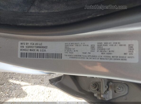 1C6RREFT5MN690422 2021 RAM 1500 Серый Вид подкапотного пространства