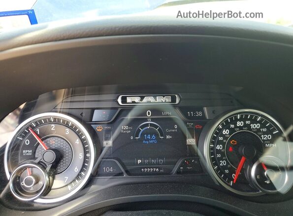 1C6RREFT6KN508546 2019 RAM 1500 Blue Vista del cuadro de instrumentos