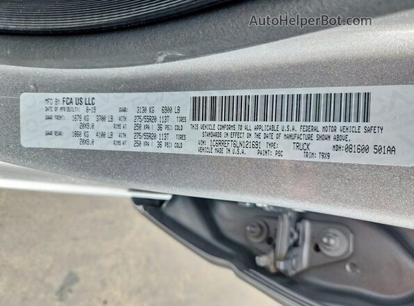 1C6RREFT6LN121691 2020 RAM 1500 Серебряный Вид подкапотного пространства