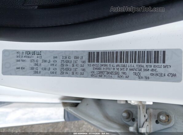 1C6RREFT8KN851603 2019 RAM 1500 White ძრავის განყოფილების ხედი