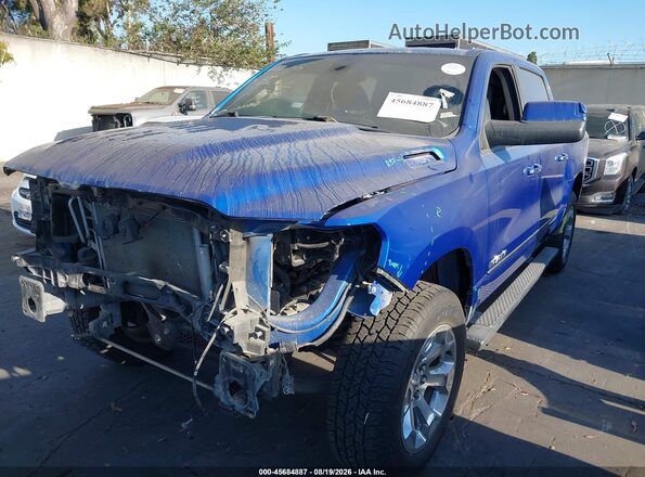 1C6RREFT8KN905658 2019 RAM 1500 Blue წინა მარცხენა ხედი სამი მეოთხედიდან