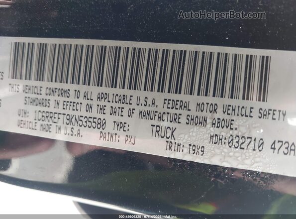 1C6RREFT9KN535580 2019 RAM 1500 Черный Вид подкапотного пространства