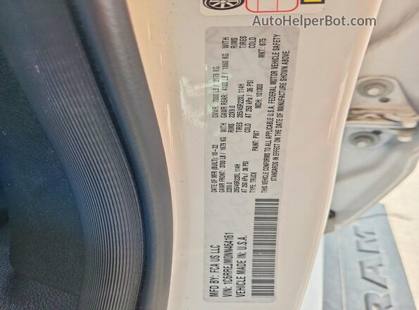 1C6RREJM0NN464161 2022 RAM 1500 White Widok komory silnika