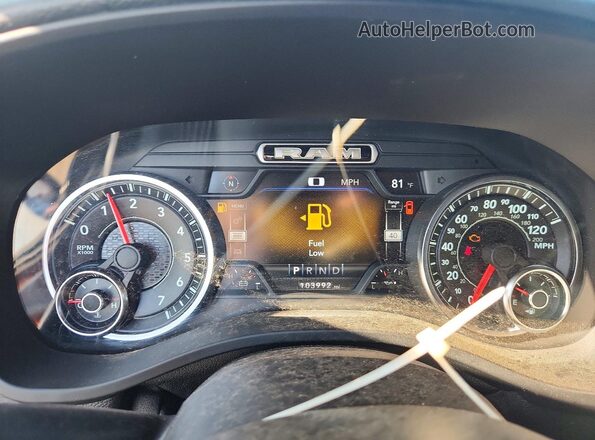 1C6RREJT0MN609530 2021 RAM 1500 Black Widok zestawu wskaźników