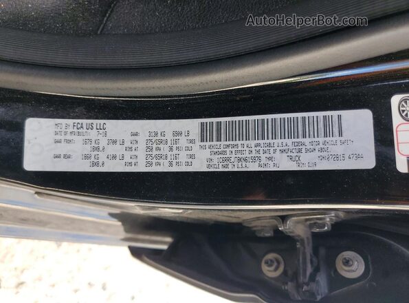 1C6RREJT8KN615976 2019 RAM 1500 Черный Вид наклейки с VIN-кодом