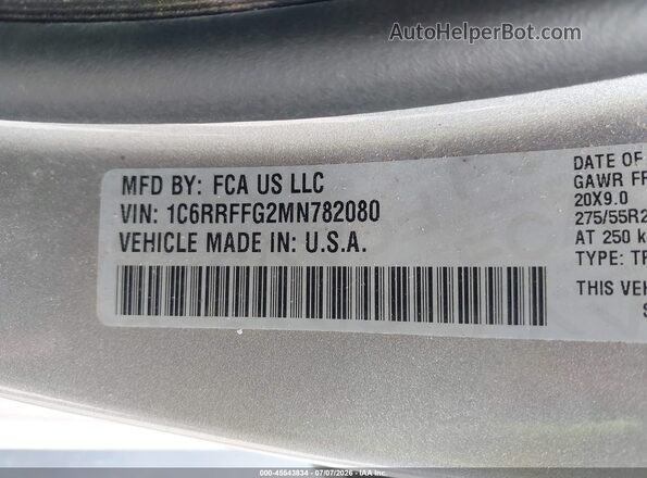 1C6RRFFG2MN782080 2021 RAM 1500 Silver Engine compartment view