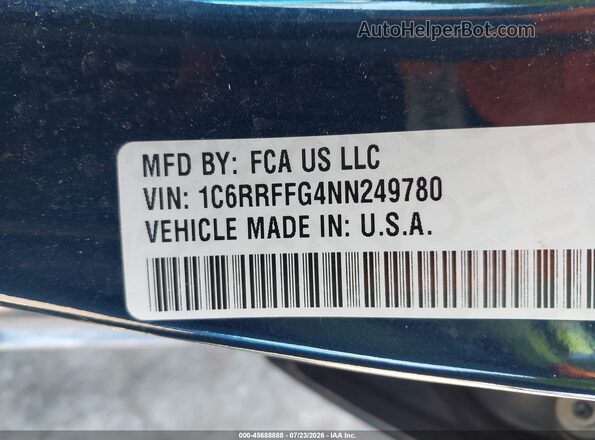 1C6RRFFG4NN249780 2022 RAM 1500 Blue Вид підкапотного простору