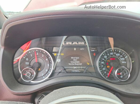 1C6RRFFG5SN517943 2025 RAM 1500 Red Instrument cluster view