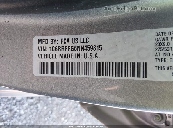 1C6RRFFG6NN459815 2022 RAM 1500 Silver Widok komory silnika