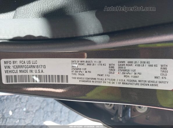 1C6RRFGG4RN181713 2024 RAM 1500 Gray Вид підкапотного простору