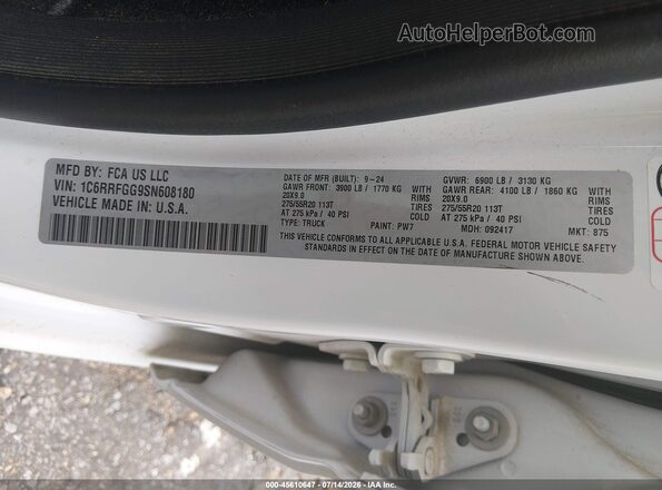 1C6RRFGG9SN608180 2025 RAM 1500 White Engine compartment view