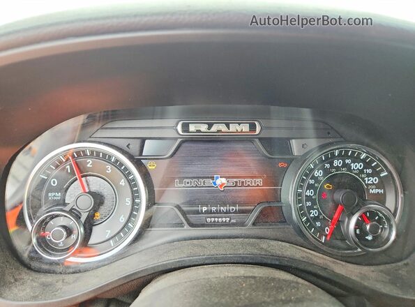 1C6SRFBT4MN757900 2021 RAM 1500 Red Instrument cluster view