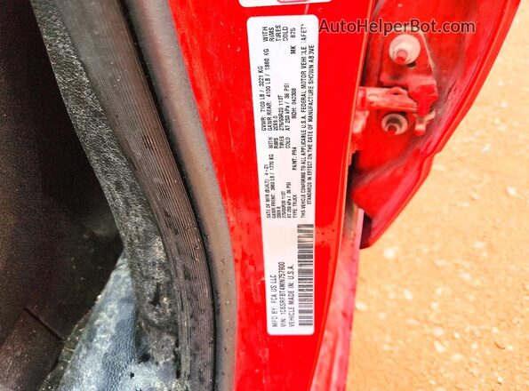 1C6SRFBT4MN757900 2021 RAM 1500 Red VIN sticker view