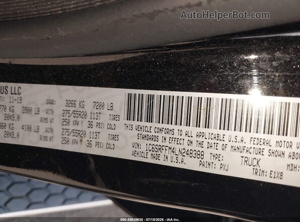 1C6SRFFM4LN248388 2020 RAM 1500 Black Engine compartment view