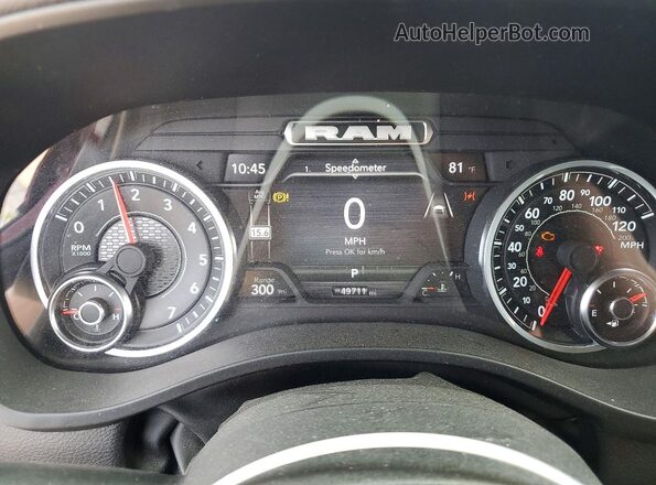 1C6SRFFP0SN553329 2025 RAM 1500 Burgundy Widok zestawu wskaźników