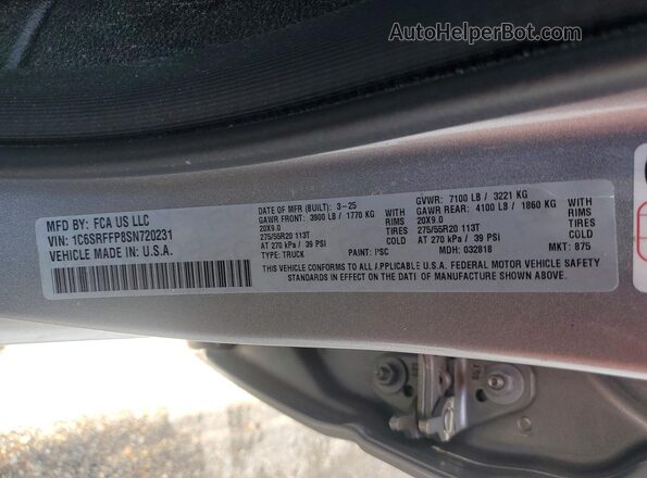 1C6SRFFP8SN720231 2025 RAM 1500 Gray Widok komory silnika