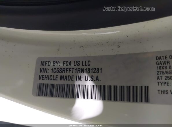 1C6SRFFT1RN181281 2024 RAM 1500 White Engine compartment view