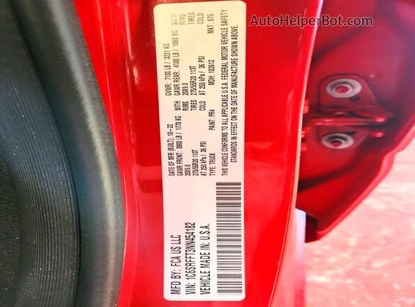 1C6SRFFT3NN454182 2022 RAM 1500 Red Շարժիչի բաժամունքի տեսք