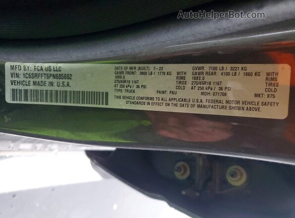 1C6SRFFT6PN685662 2023 RAM 1500 Gray Engine compartment view