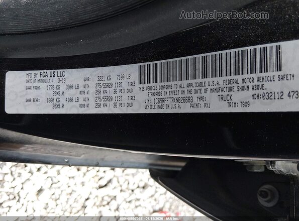 1C6SRFFT7KN826683 2019 RAM 1500 Black Engine compartment view