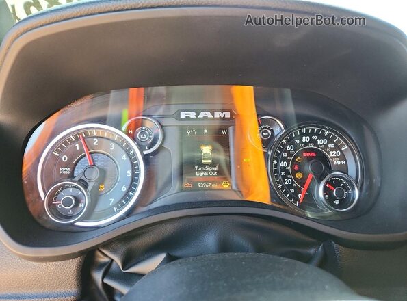 1C6SRFFT7PN580452 2023 RAM 1500 White Instrument cluster view