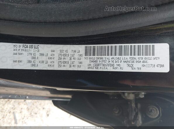 1C6SRFFTXKN707249 2019 RAM 1500 Черный Вид подкапотного пространства