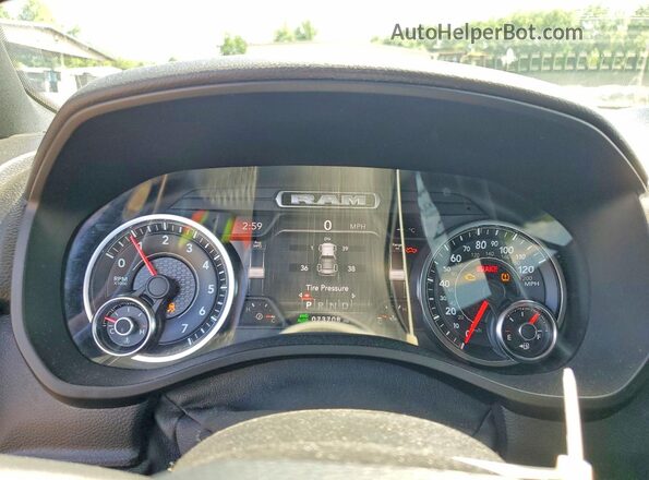 1C6SRFFTXLN407051 2020 RAM 1500 Red Instrument cluster view