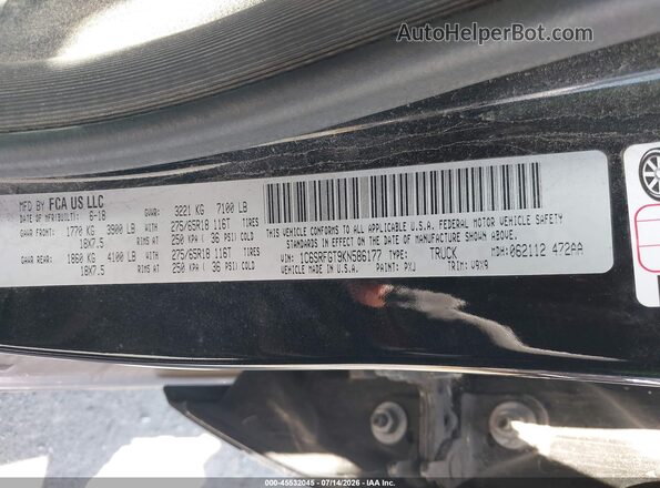 1C6SRFGT9KN586177 2019 RAM 1500 Black Շարժիչի բաժամունքի տեսք