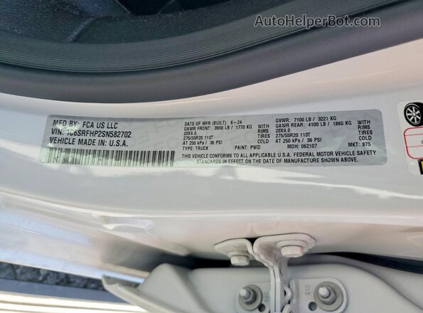 1C6SRFHP2SN582702 2025 RAM 1500 White Engine compartment view