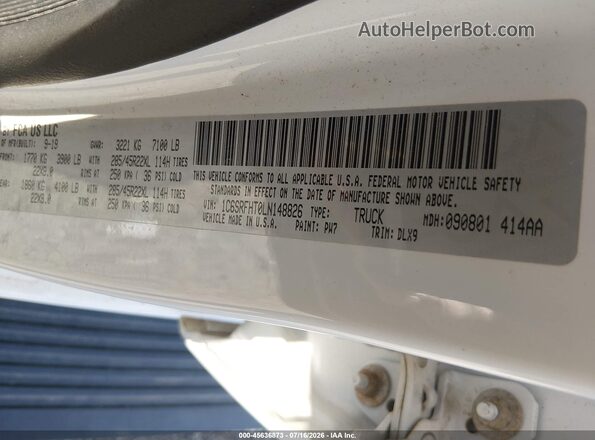 1C6SRFHT0LN148826 2020 RAM 1500 Черный Вид подкапотного пространства