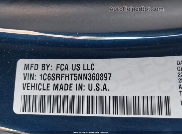 1C6SRFHT5NN360897 2022 RAM 1500 Black Engine compartment view