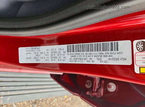 1C6SRFHT6KN516571 2019 RAM 1500 Бордовый Вид подкапотного пространства