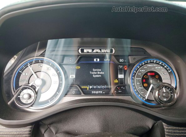 1C6SRFHT8LN223109 2020 RAM 1500 Charcoal Instrument cluster view