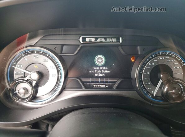 1C6SRFHTXKN925222 2019 RAM 1500 White Widok zestawu wskaźników