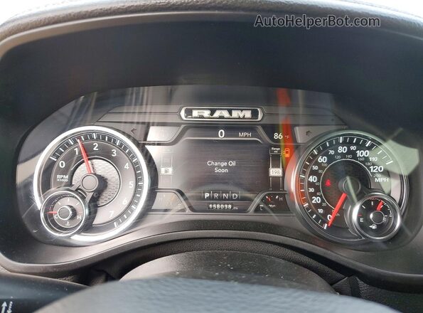 1C6SRFJT3LN328327 2020 RAM 1500 Black Instrument cluster view